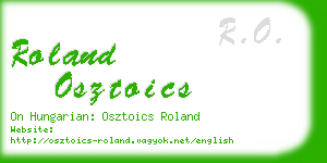 roland osztoics business card
